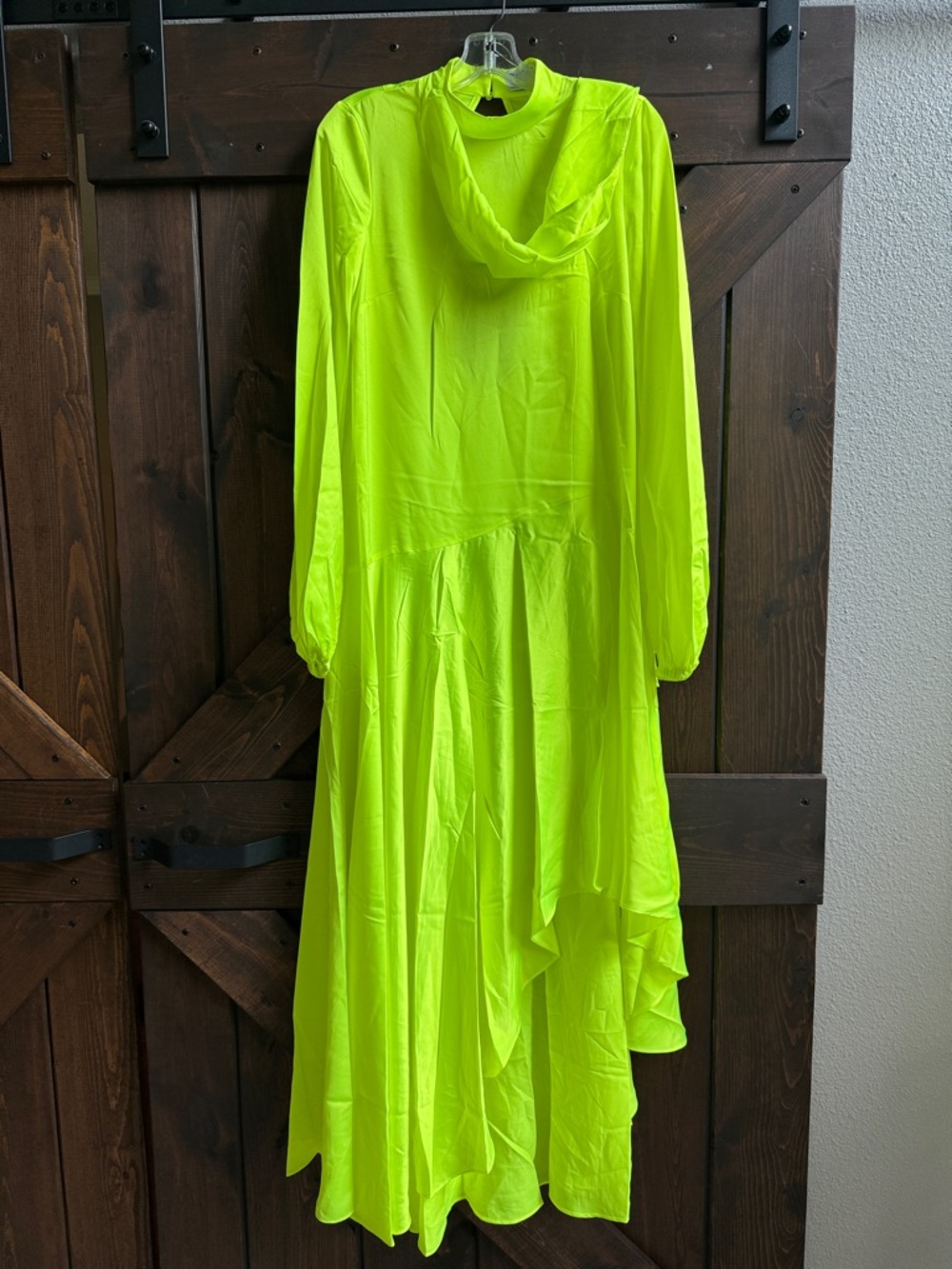 ASOS Neon Lime Satin Maxi Dress